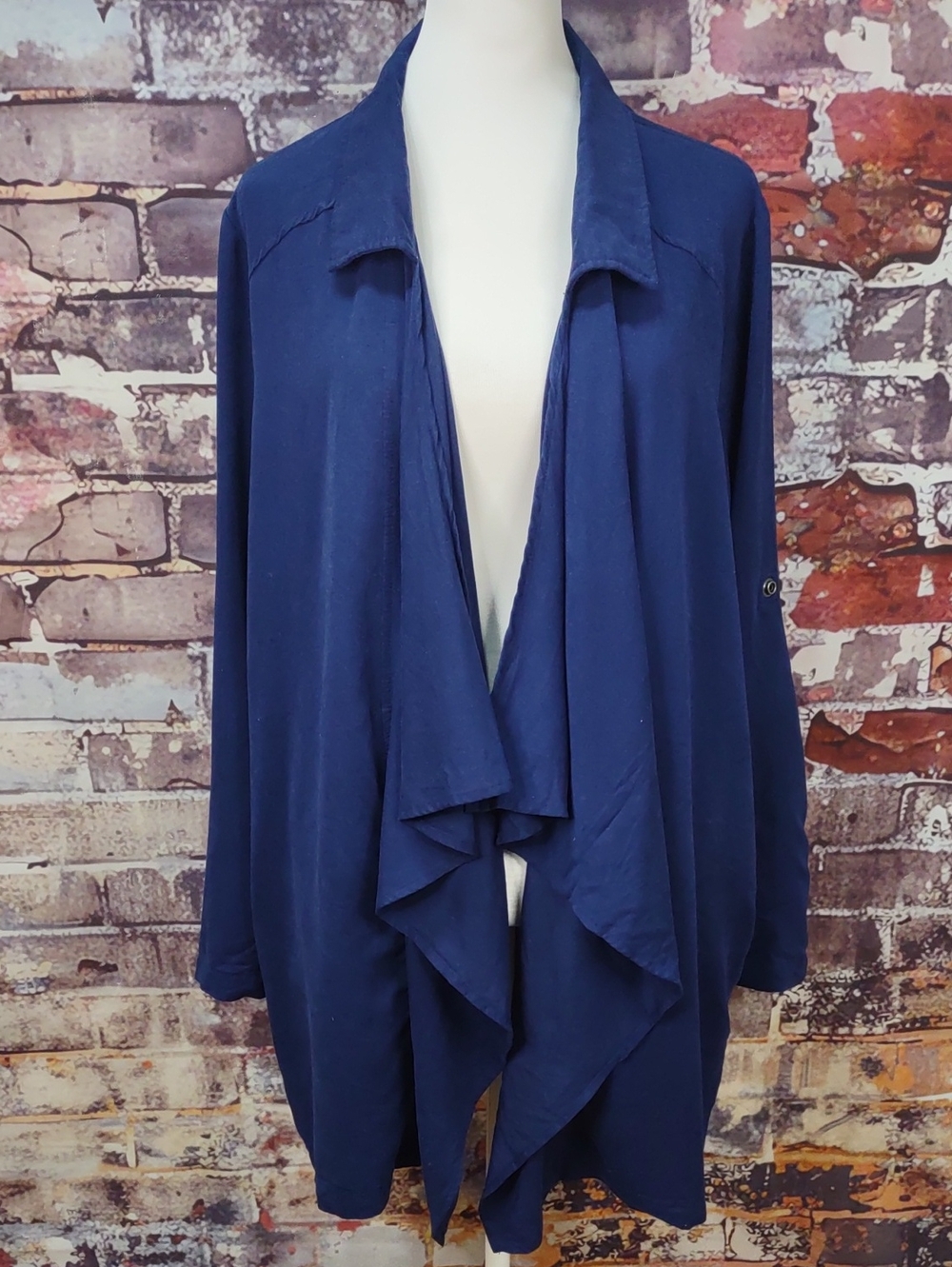 JustFab Drape Front Belted Trench Jacket